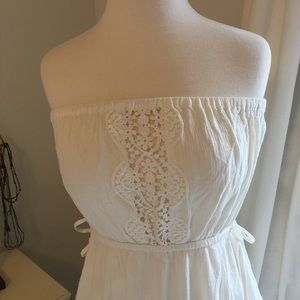 Lush strapless maxi dress with cutouts on the side